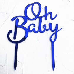 "Oh Baby" Topper Blauw